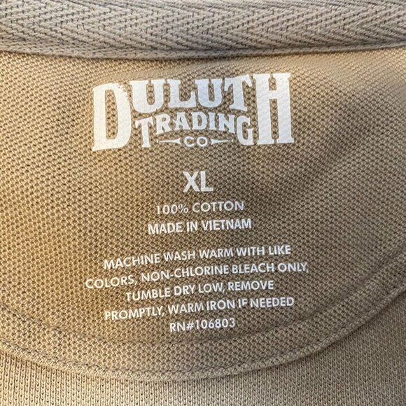 Duluth Mens Polo Shirt Size XL Short Sleeve Tan 100% Cotton Casual Classic - Picture 3 of 8